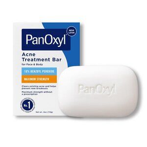 Acne Treatment Bar with 10% Benzoyl Peroxide, Maximum Strength Bar Soap for Face